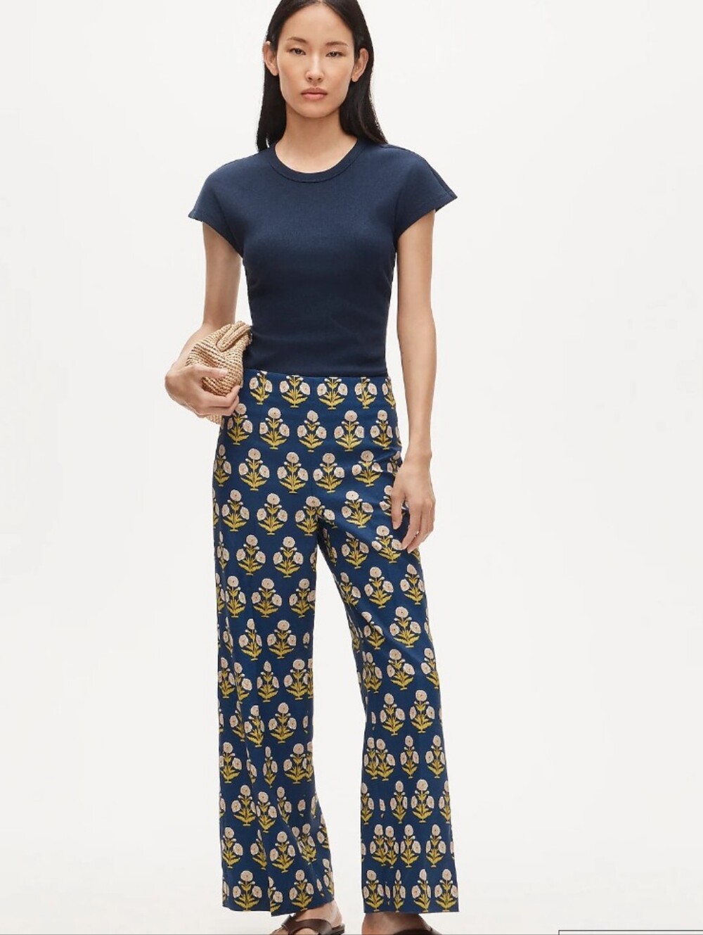 J Crew Rori pant in marigold block print CU902 Size 8 Tall
